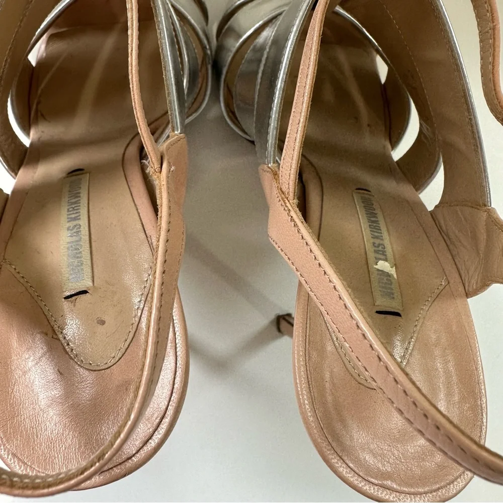 Nicholas Kirkwood Metallic Silver and Nude Heels with Black Details, Size: 37 - Picture 10 of 13